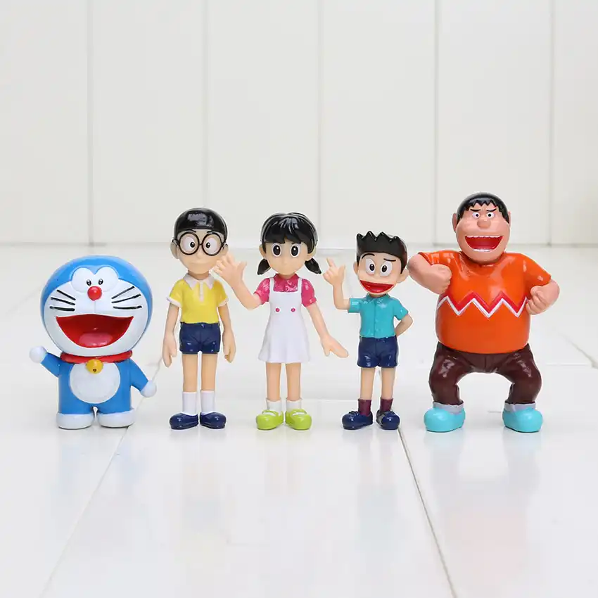 5pcs Lot Anime Doraemon Figure Toys Nobita Shizuka Jaian Suneo Model Dolls Gift For Children Figure Toy Doraemon Figuredoll Model Aliexpress