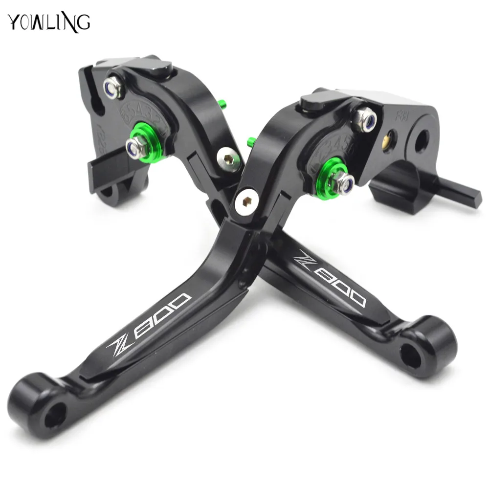 

For Kawasaki Z 800 Z800 2013-2016 Motorcycle Accessories Adjustable Folding Extendable Brake Clutch Levers Black+Green Z800 LOGO