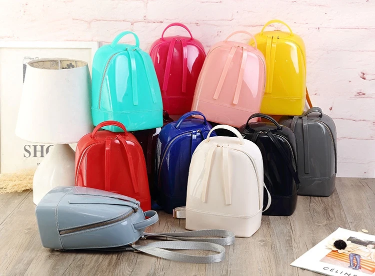 

Fashion women jelly lovely candy color backpack small girl package kids student school daypack kawali lolita PVC bag