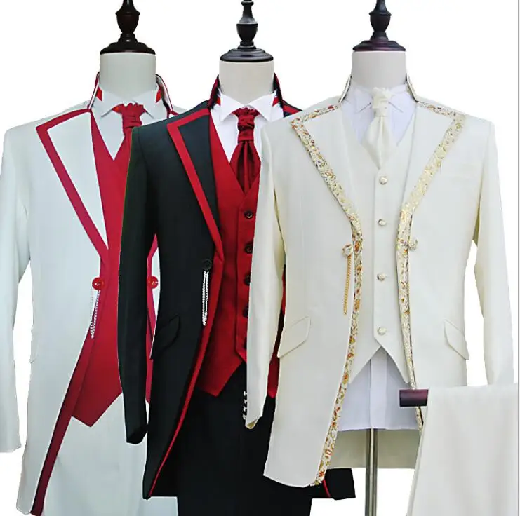 Блейзер Мужской костюм жениха комплект со штанами мужские костюмы из трех предметов певица звезда стиль танец сценическая одежда