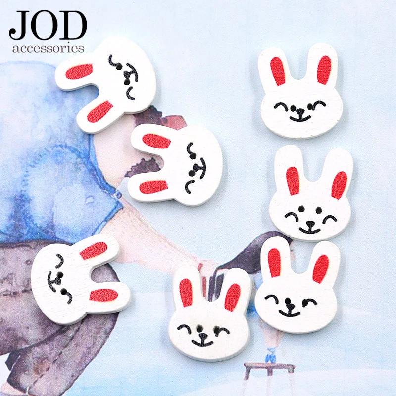

Cartoon Animal Button Rabbit White Sweater Decoration Button Wood Button Hand Diy Sewing Accessories Applications Clothes