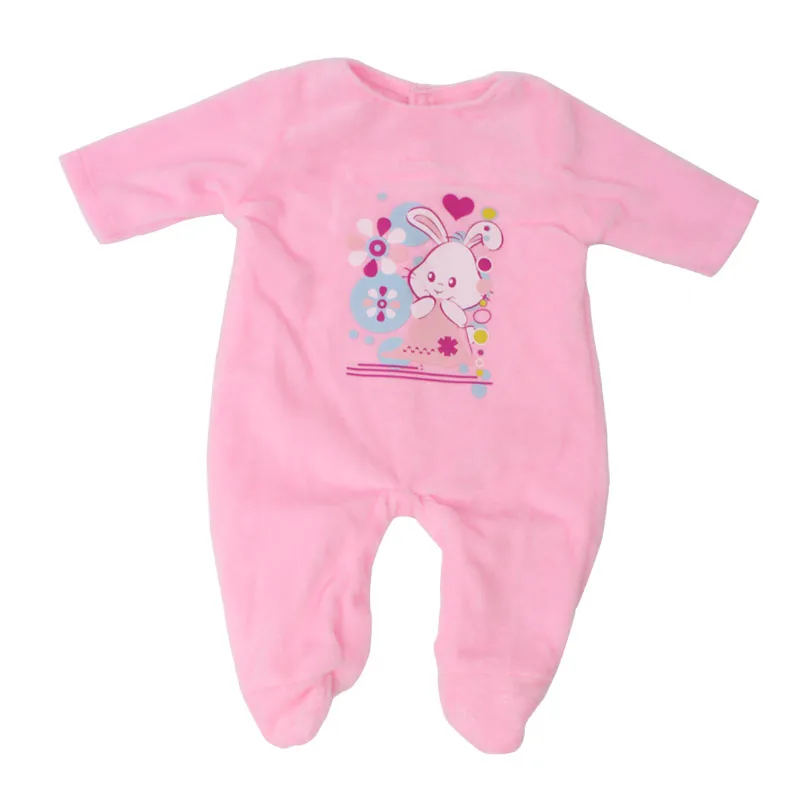 43 см Детские куклы одежда новорожденный милый комбинезон с зайчиком пижамы детские игрушки платье подходит Американский 18 дюймов девушки кукла f622 - Цвет: Розовый
