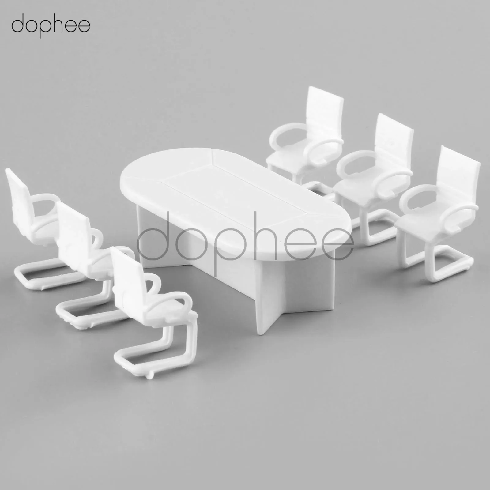 Dophee 1 مجموعات الأبيض البلاستيك الطعام الجدول كرسي نموذج 1:50 ل باربي دمية الأثاث الديكور Dophee 1 مجموعات الأبيض البلاستيك الطعام الجدول كرسي نموذج 1:50 ل باربي دمية الأثاث الديكور