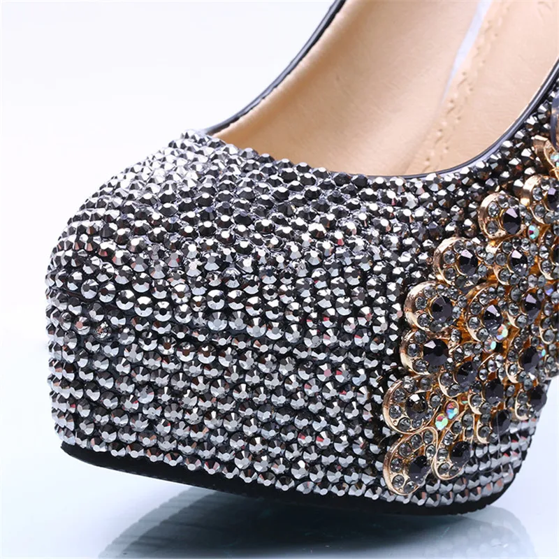 Strass Taille Haute Personnalisé Mariée Décorer Étincelle Noir 8cm Ronde Bling Tête Ab Mariage Chaussures 11cm 14cm Fait Main Grande De Paon Cristal 5cm Talon IqwPpIOA0