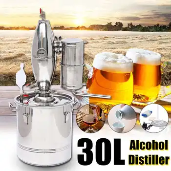 

Durable 30L DIY Home Distiller Moonshine Alcohol Stainless Copper Water Wine Essential Oil Brewing Kit