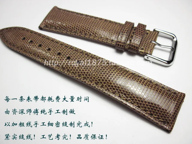 18 19 20 21 22 mm Handmade Genuine Leather Lizard skin Watchbands VINTAGE Wrist high quality Watch Band Strap for branded watch A