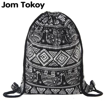 

Women Canvas Drawstring bag printing Vintage College Students School Drawstring Bagpack Girls Mochila Feminina Sack Bags