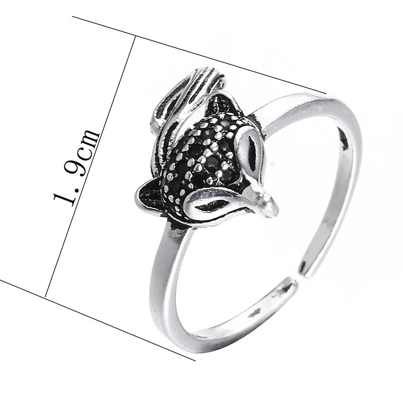Женское кольцо в стиле ретро маленькая милая лиса животное тайское серебро 925