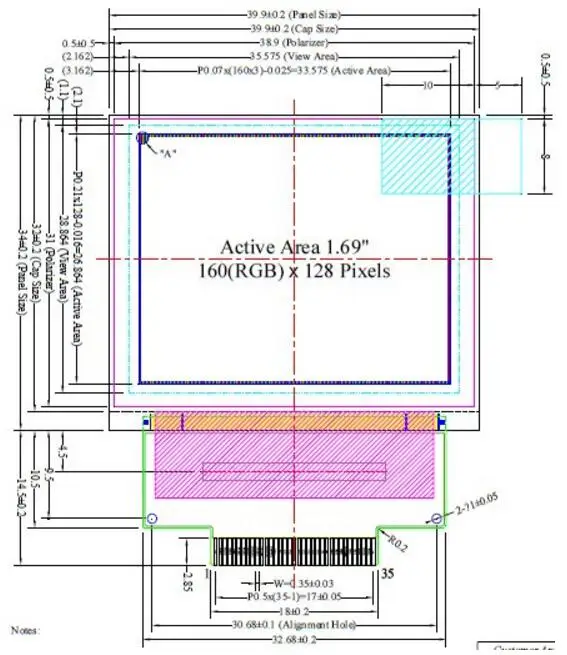 UG-6028GDEBF 1,69 дюймов Цвет OLED дисплей 35pin 160*128 Драйвер IC: SEPS525 1,69 дюймов UG-6028GDEBF02 35PIN полный Цвет Экран