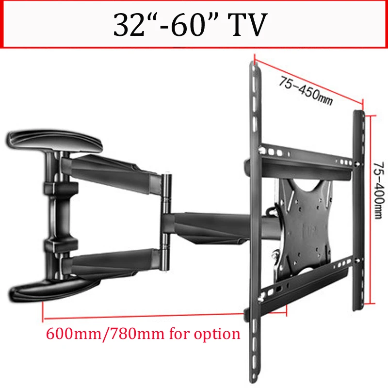 LCD WA8 45 кг 30 &quot 60&quot 3 руки выдвижной полный движения lcd Телевизор настенный