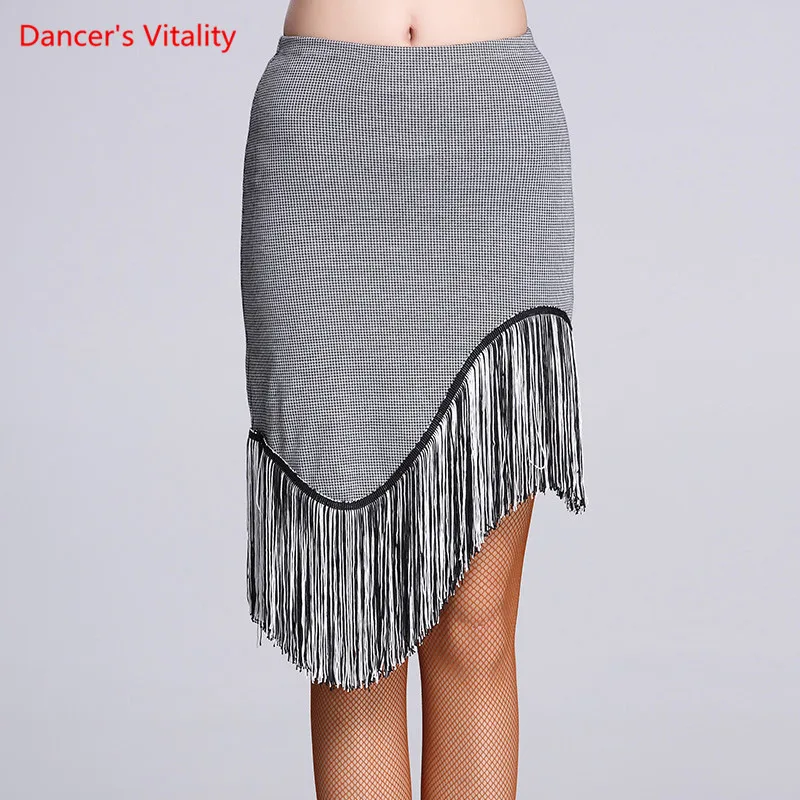 

Girls Latin Dance Performances Tassel Skirt Adult Practise Dance Skirt Dance Fringe Skirt Latin Ballroom Costume