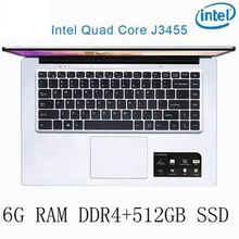 P2-06 6G RAM 512G SSD Intel Celeron J3455 Gaming laptop notebook computer keyboard and OS language available for choose