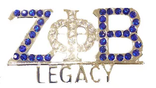 

greek letters rhinestone ZETA PHI BETA Sorority ZPB LEGACY crystal Lapel Pin brooch