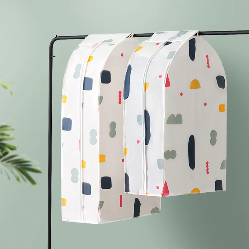 Home stereo floral hanging pocket wardrobe coat hanging bag clothing dust cover clothing dust cover dust bag Home stereo floral hanging pocket wardrobe coat hanging bag clothing dust cover clothing dust cover dust bag