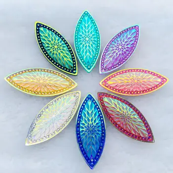 

DIY 8pcs 20*50mm Horse eye Resin rhinestone trim flatback sewing 2 Hole costume Stone Crystal Strass -HA94