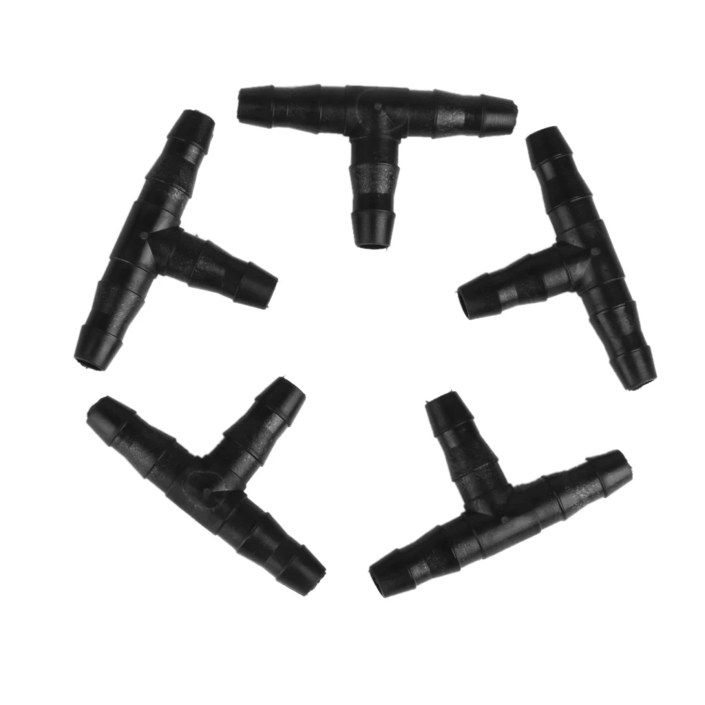20pcs 4/7 Irrigation Ploy Tee Pipe Barb Hose Fittings Joiner Drip System garden greenhouse sprinkler irrigation 3mm