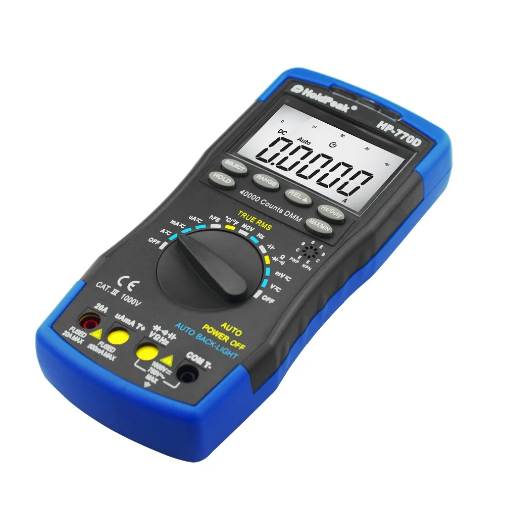 Beste Holdpeak Digitale Multimeter HP 770D Hoge Nauwkeurigheid Auto Range True Rms 40000 Telt Ncv Ac Dc Spanning Stroom Ohm Tester
