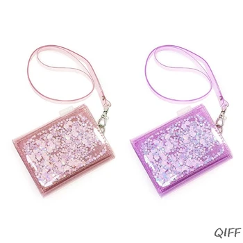 

Fashion PVC Small Wallet Women Short Coin Purse Credit Card Holder with Lanyard Rope