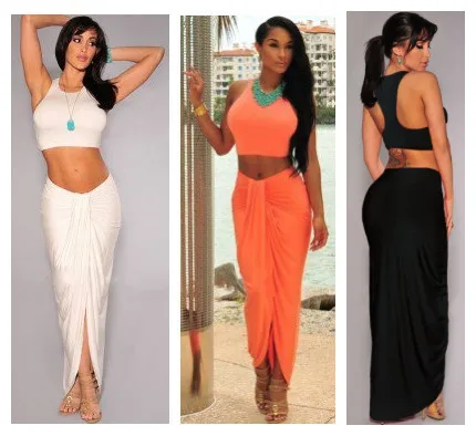 

European beauty summer dress fashion sexy umbilical bandage dress irregular two-piece vest dress cotton A313