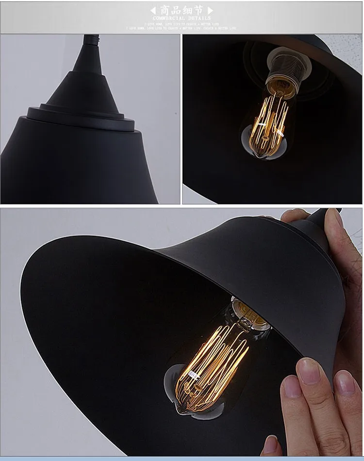 industrial style pendant lighting Retro Loft edison light fixtures Lamps American Style Rustic Home Lighting (5)