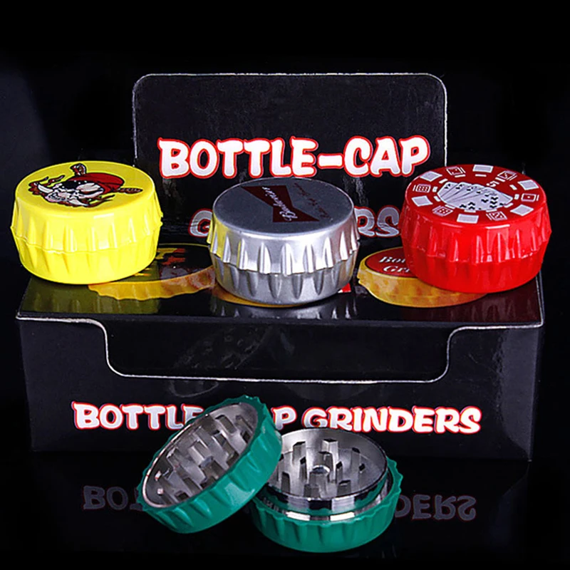 Creative Bottle Cap Tobacco Pipe Double Layer Herb Grinder Spice
