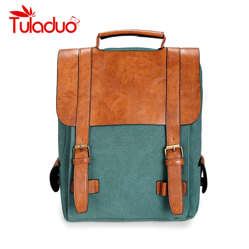 

Laptop Backpack Vintage Women Canvas Backpacks for Teenage Girls School Bags Large High Quality Patchwork Backpack Escolares