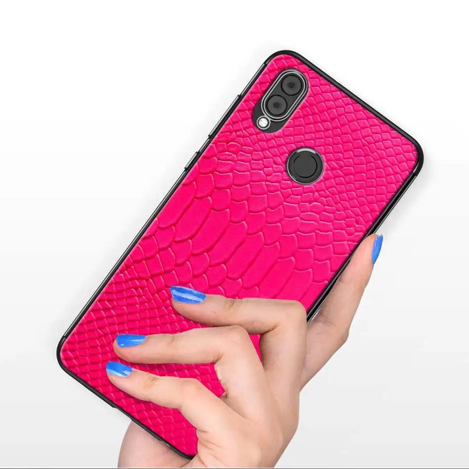 Yomic розовый кожаный Змеиный Черный чехол для Huawei P30 P40 Lite E P20 Pro P10 P Smart Z Plus 2019 Мягкий