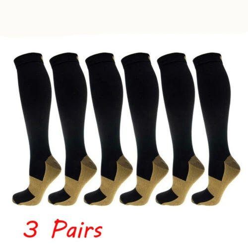 3pair 3 пары, для мужчин и женщин, для поддержки ног, Стрейчевые Компрессионные гольфы, носки ниже колена,, модные, новые - Цвет: 3pair