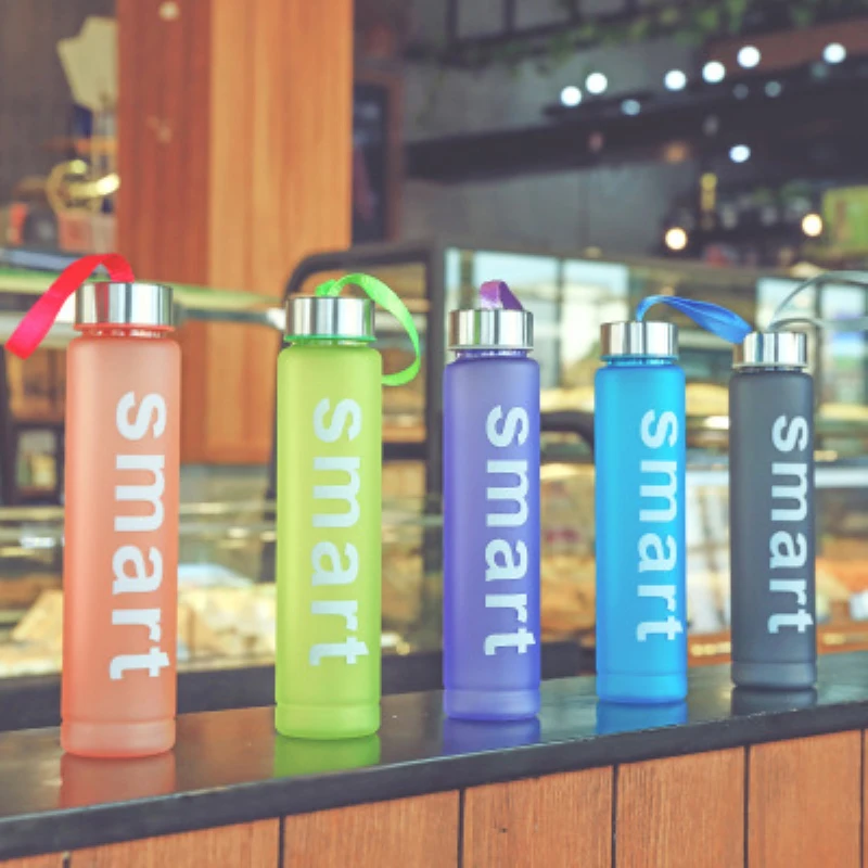 

300ml Sport Water Bottle With Rope Transparent & Scrub Leak Proof Unbreakable Travel Outdoor Portable BPA Free Water Bottle