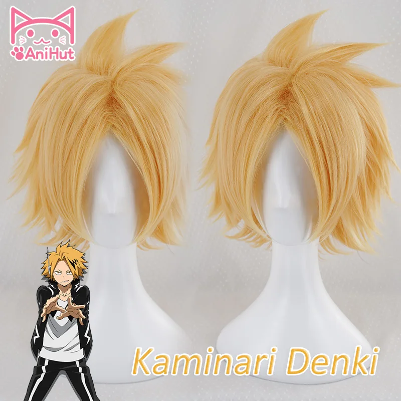 AniHut Denki Kaminari Boku No Hero Academia Anime Cosplay Wig My Hero Academia/Academy Cosplay Hair Denki Kaminari Anime Wigs