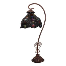 Европейский ретро настольная лампа Освещение в помещении E27 кнопка включения гладить для Гостиная исследование Спальня Cafe настольная лампа