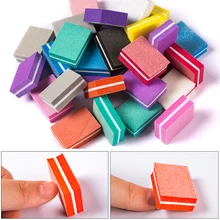 Мини-пилочка для ногтей, буферная губка, квадратная пилка для ногтей, полировочные шлифовальные блоки, цветные маленькие портативные пилки для ногтей, маникюрные инструменты