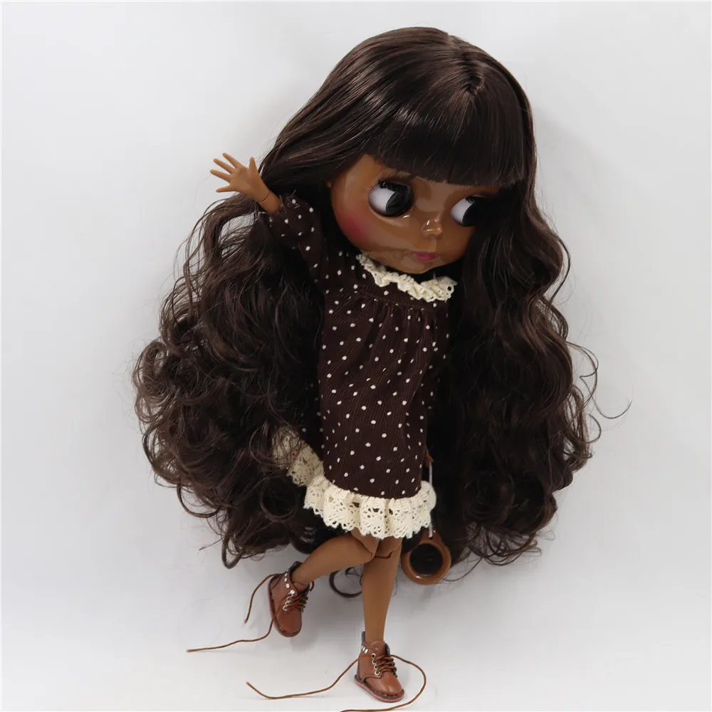Boneca Blyth ICY DBS, Pele Super Negra Escura, Rosto Brilhante, Corpo Articulado, Cabelo Castanho Escuro. Nº BL0222/950_voghion.com