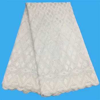 

2019 latest african guipure lace white water soluble chemical lace fabric,high quality african cord lace Swiss cotton lace