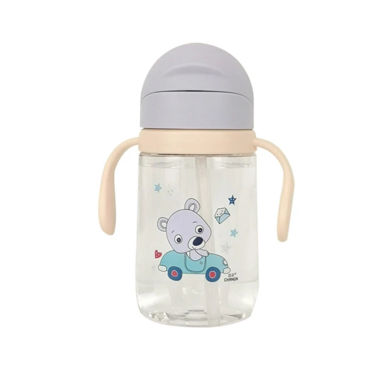 400ML Kids Baby Water Bottle Free Children's Cup Baby Portable Feeding Bottle With Straw Handles Leak Proof Durable Water Cup 2 - Цвет: H1