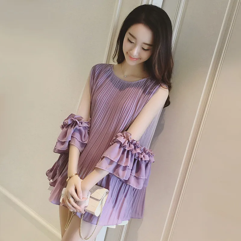 Womens summer dresses 2018 summer style ladies mesh patchwork ruffle
