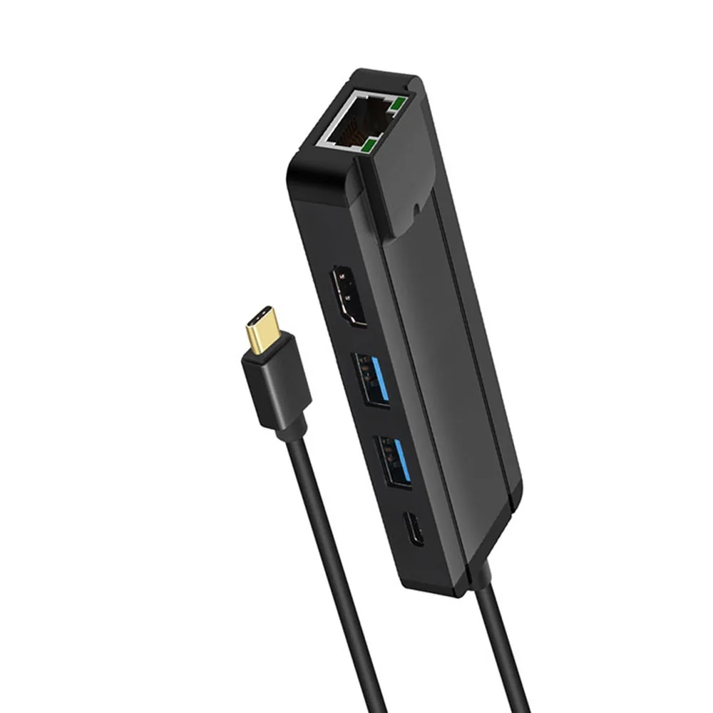 Док-станция Fealushon type C-HDMI USB3.0 RJ45 Gigabit PD Hub для ноутбука Macbook Pro hp DELL Surface lenovo samsung Dock