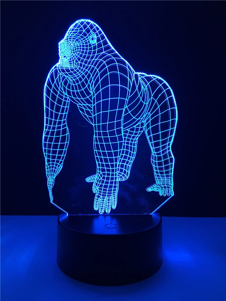 2017 активный животный орангутанг Горилла шимпанзе 3D USB светодиодный светильник