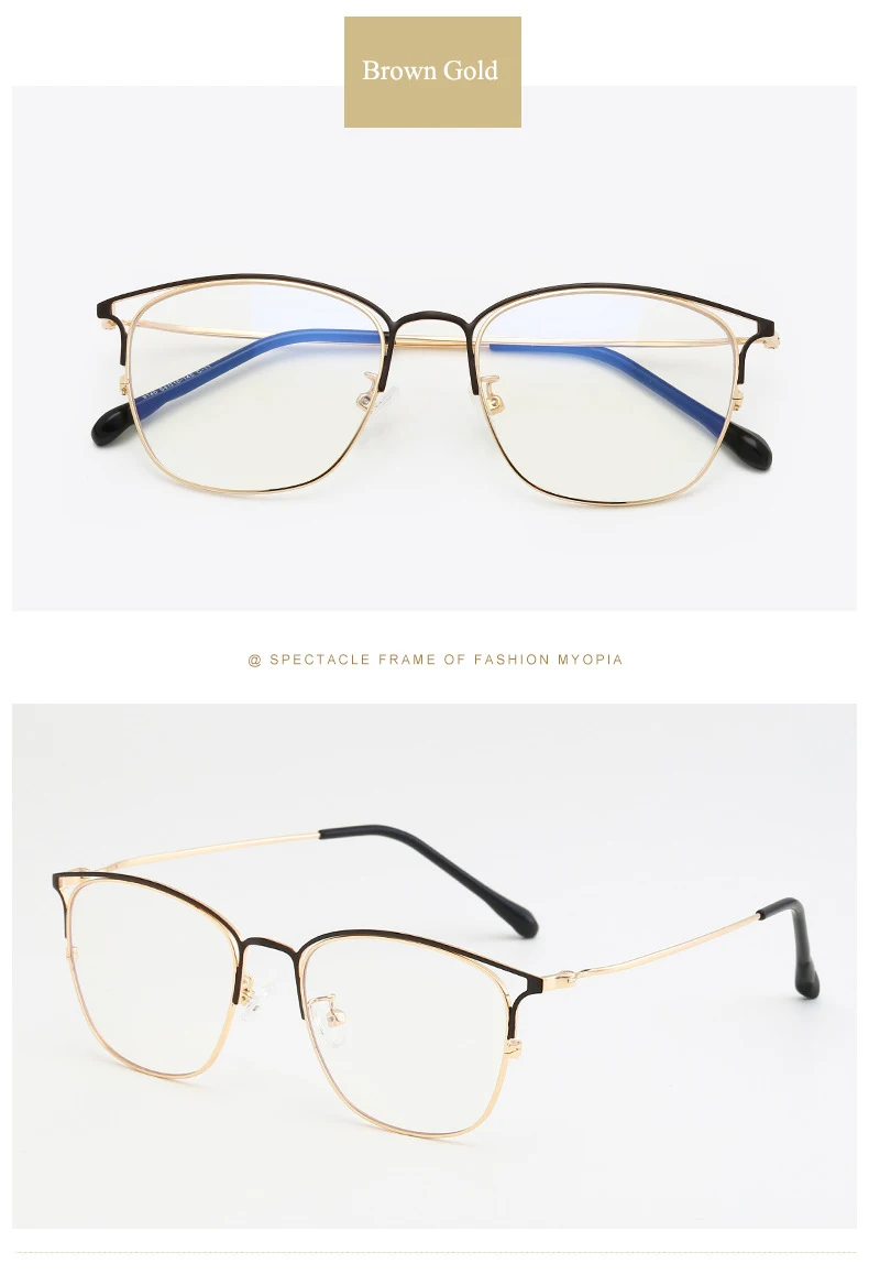Новая Металлическая оправа Blu-Ray защита глаз плоское зеркало модные мужские и женские модные индивидуальные очки оправа художественные ретро очки