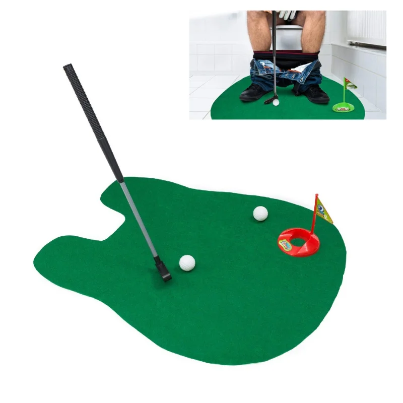 

Potty Putter Toilet Golf Game Mini Golf Set Toilet Golf Putting Green Novelty Game Hig Quality For Men and Women Practical Jokes