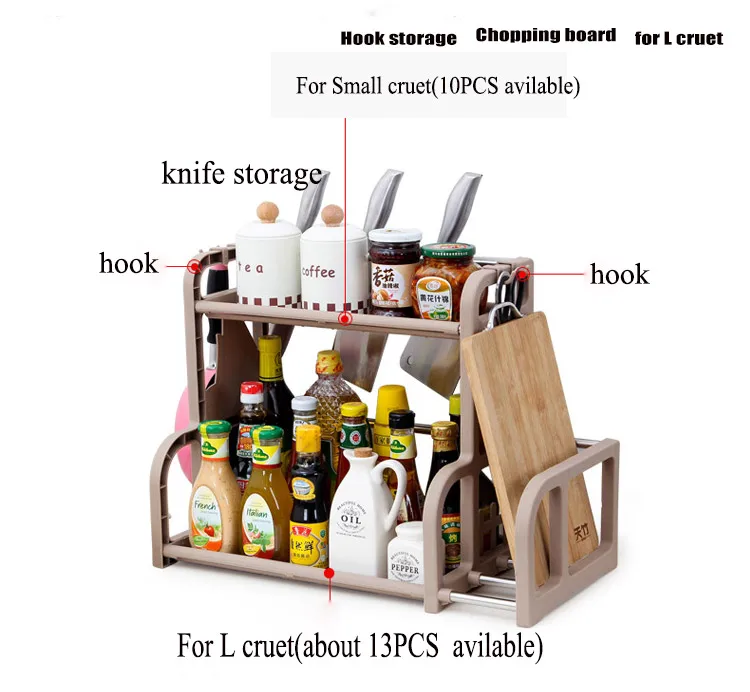 Кухня полка приправа банок полки Кухня специй бутылки для специй перец шейкеры стеллаж для хранения держатель для вилки, ножа Органайзер