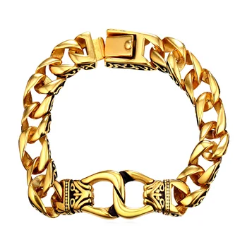 

Men Chain & Link Bracelets Biker Motorcycle Hand Accessories Punk Style Big Heavy Bracelet 316L Stainless Steel H2253