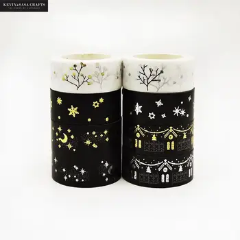 

New Foil Washi Tape Colors Set Stationery Decorative Tape Scrapbooking Photo Album School Tools Kawaii Scrapbook Paper