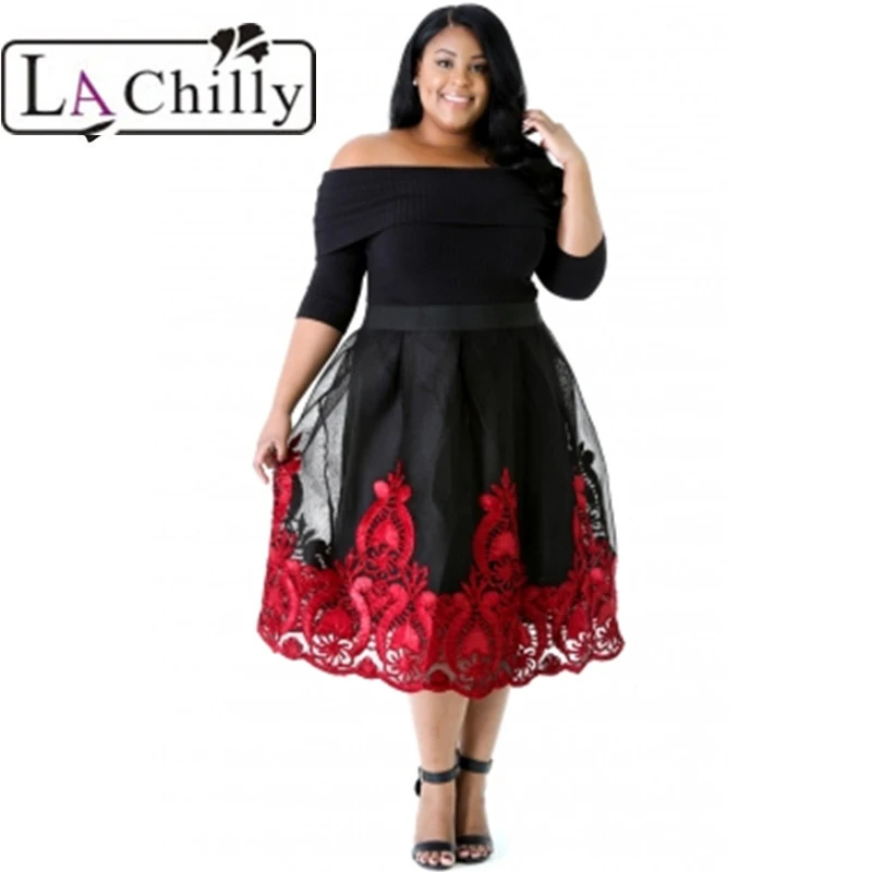 La tamaño vestido 2018 encaje rojo bordado tulle Curvy skater vestido LC61364 trabajo vestidos de invierno|vestidos de size dressskater dress - AliExpress