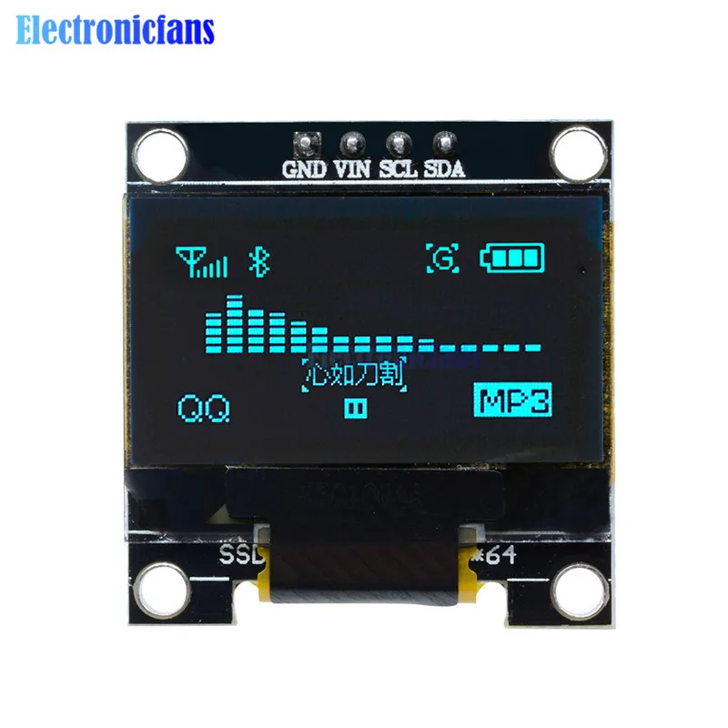 0,96 ''0,96 дюймов синий O светодиодный Светодиодный Дисплей модуль I2C IIC Серийный 128X64 128*64 контроллер драйвер платы совместимы для Arduino STM32