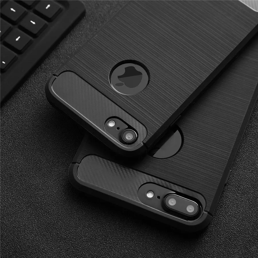Роскошный тонкий армированный чехол из углеродного волокна для iPhone 8 6S 6 7 Plus