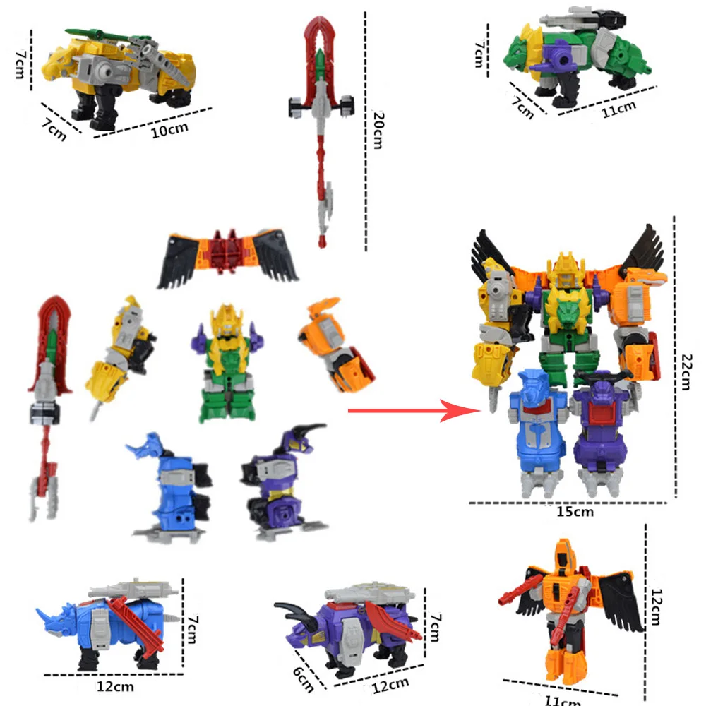 Dinozords трансформация Predaking фигурка игрушки 5 в 1 динозавры рейнджеры деформация