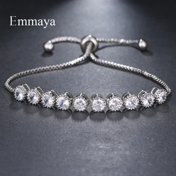

Emmaya Brand Fashion Simple Charm Multicolor Adjustable Round Crystal AAA Zircon Bracelets For Woman Elegance Wedding Party Gift