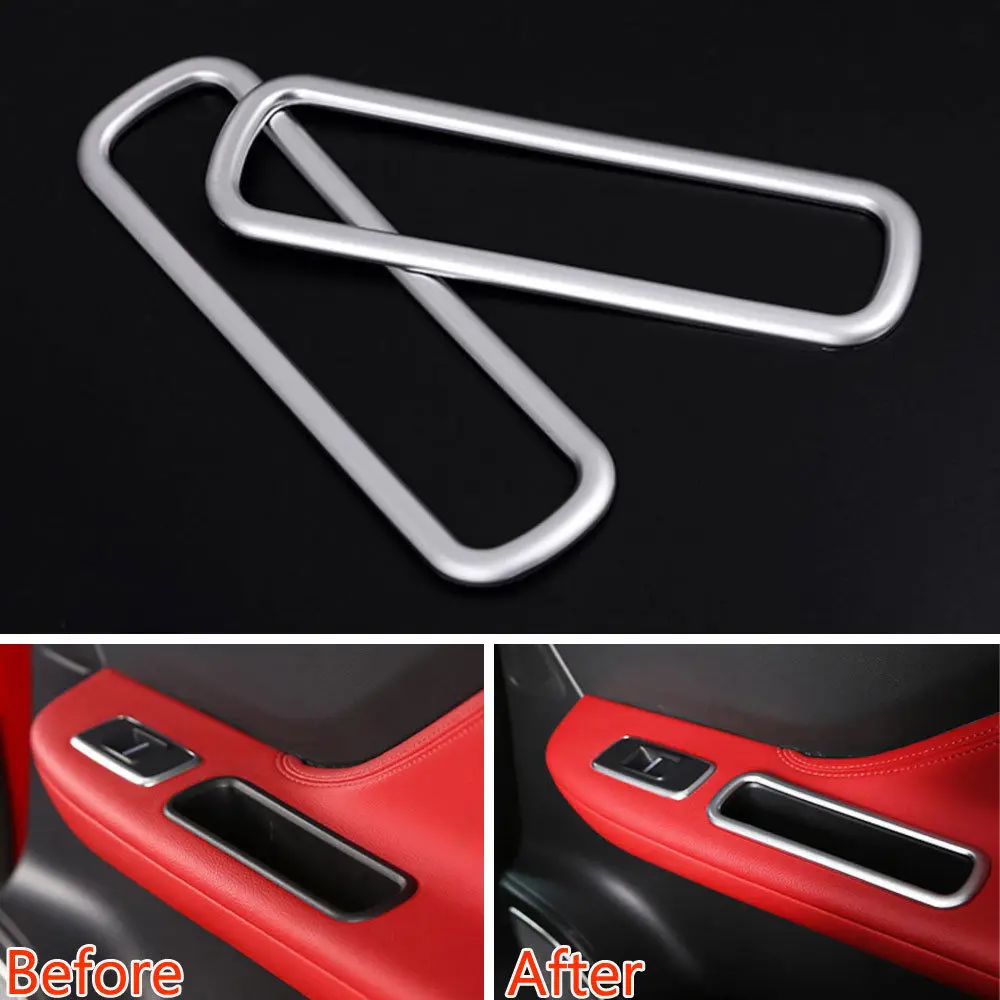 

BBQ@FUKA 2pcs Side Door Storage Box Frame Decoration Trim Car-styling Sticker Fit For Jaguar XE 2016