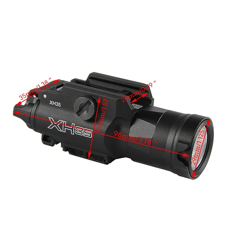 XH35 Ultra High Weapon Light 1000 Lumens Dual Output White LED Adjustable Tactical Flashlight Brightness & Strobe  Adjustment (11)